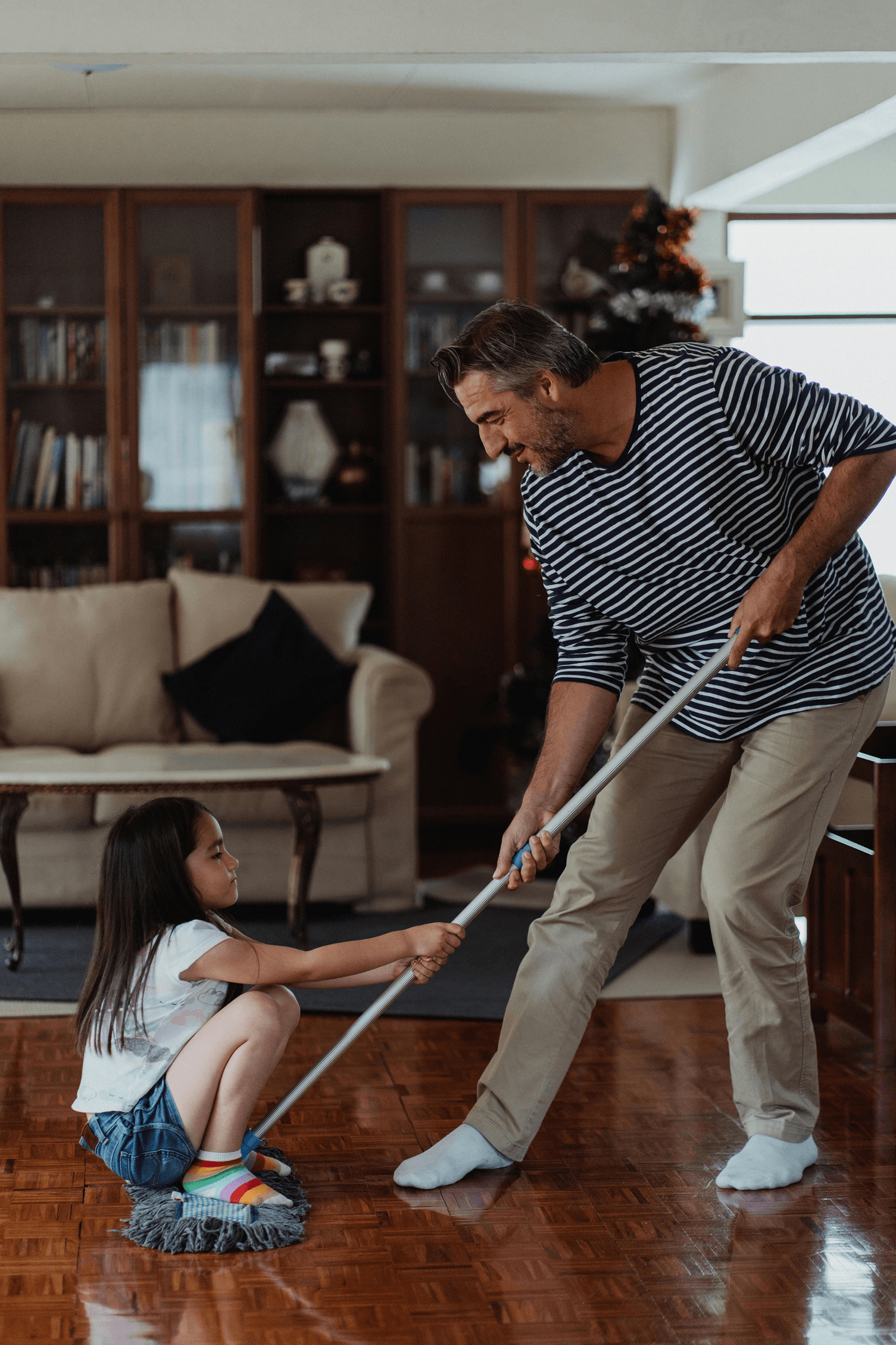 Family communicating through play